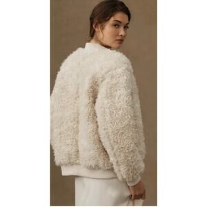 ANTHROPOLOGIE AVEC LES FILLES FAUX FUR RIBBONED BOMBER JACKET XS